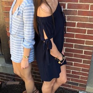 Lulu’s off the shoulder navy dress